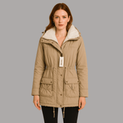 Parka Feminina Forrada com Pelúcia e Gola Alta Forglows