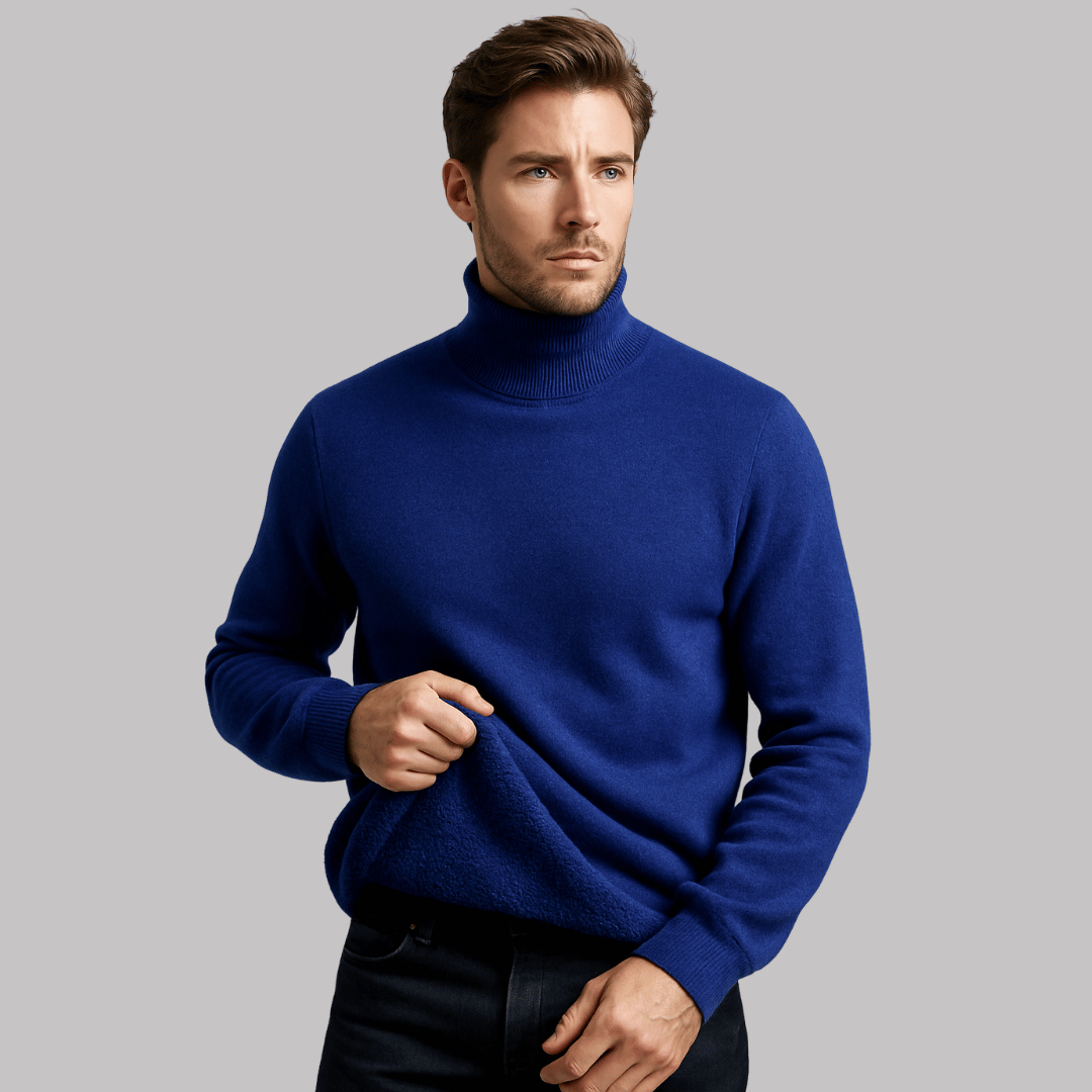 Suéter Masculino com Pelúcia e Gola Alta Forglows