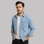 Camisa Masculina Jeans Peluciada Forglows