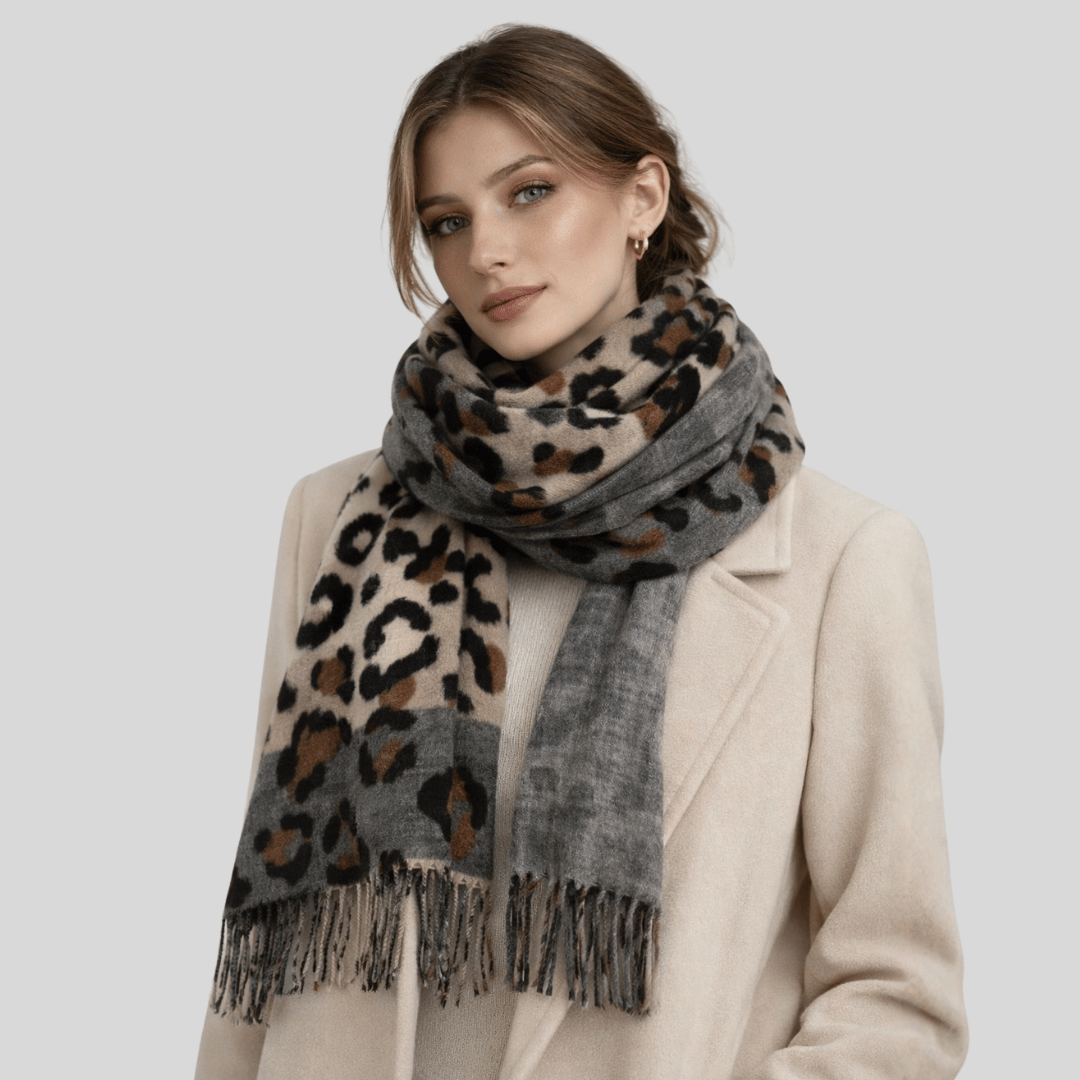 Xale Feminino em Cashmere Animal Print Colorido Forglows