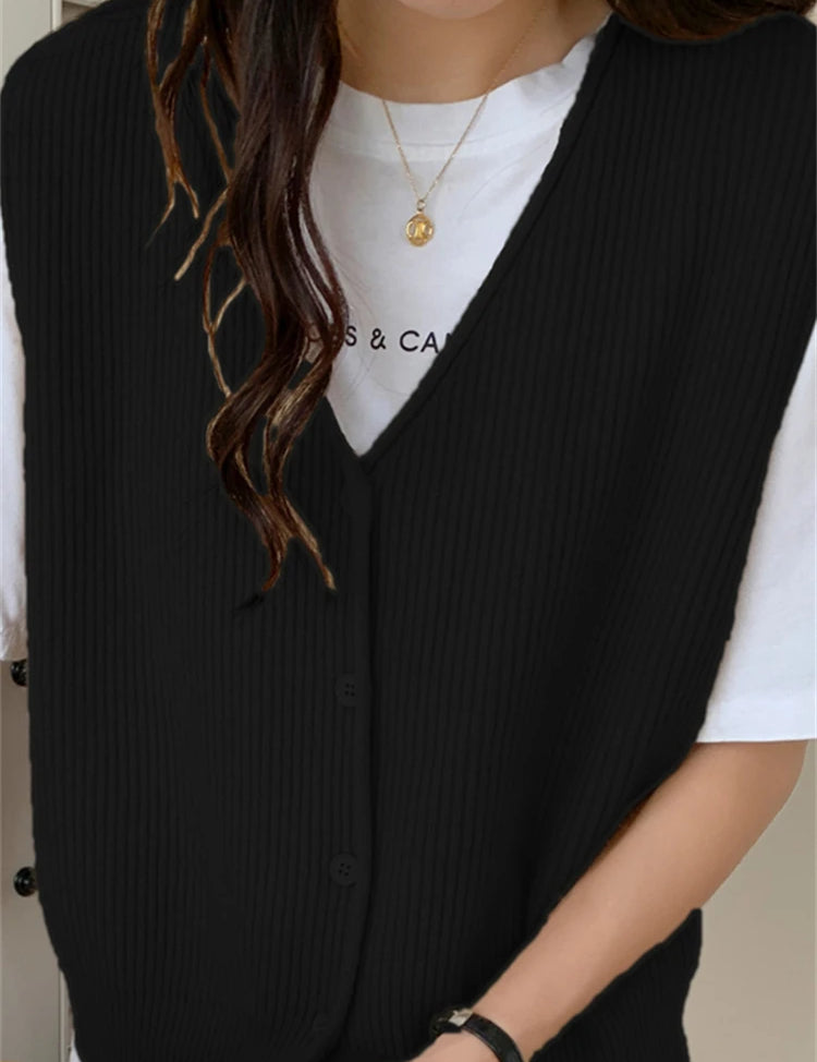 Colete Feminino Tricot com Botão Forglows