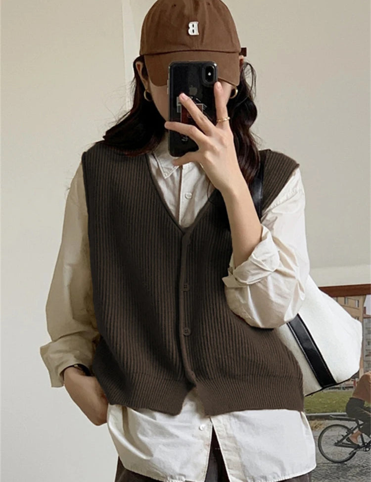 Colete Feminino Tricot com Botão Forglows