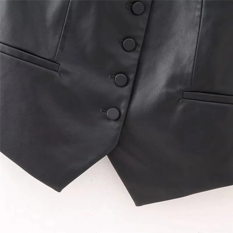 Colete Feminino Couro Sintético Zephyra Forglows