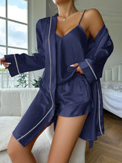 Conjunto de Pijama Feminino de Seda