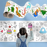 Rolo de 3 Metros de Papel para Colorir Infantil Forglows