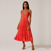 Vestido Feminino Midi Plissado Sunshine Forglows