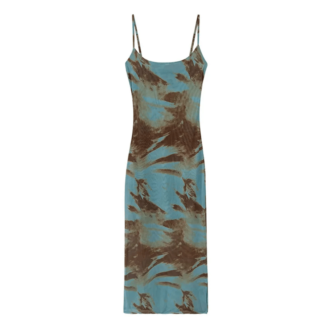 Vestido Feminino Midi em Tule Tie Dye Luiza Forglows